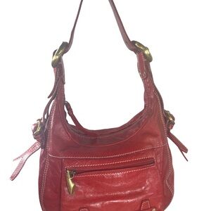Francesco Biasia Red Leather Hobo Bag